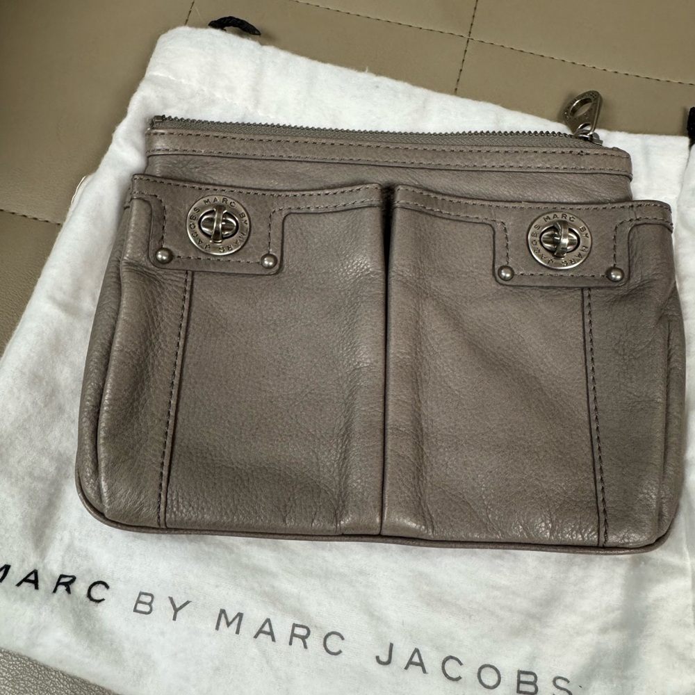 Marc Jacobs Grey Leather Clutch